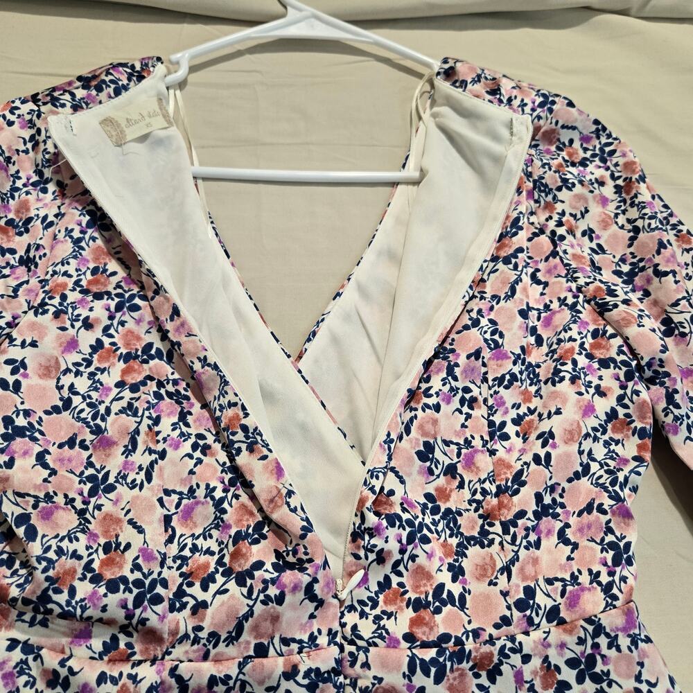 Altar'd State Antoine Dress Long Sleeve Satin Floral Fairy Boho Feminine Sz XS - Picture 11 of 12